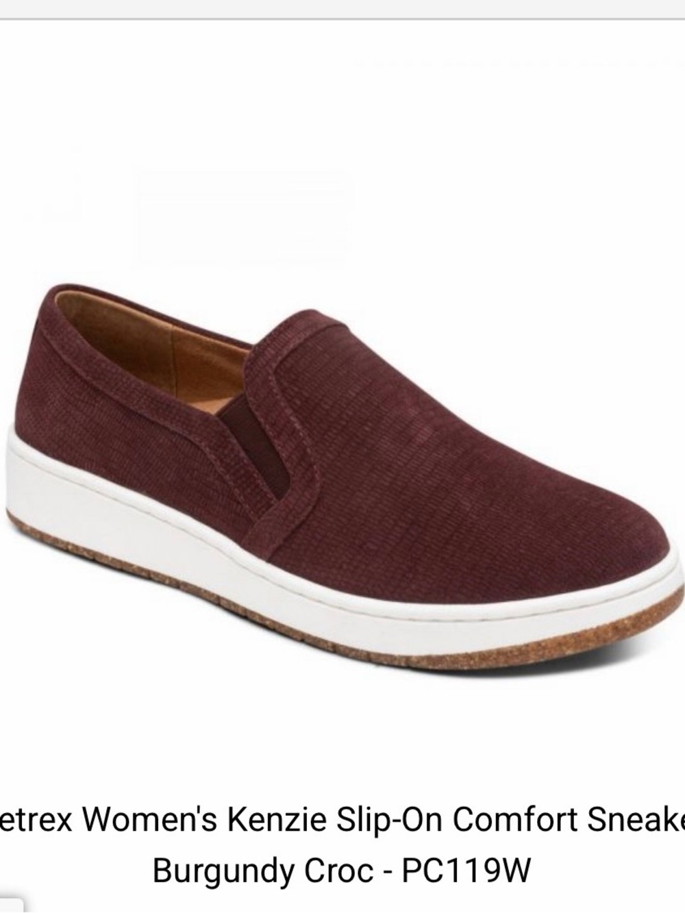 Aetrex Kenzie Slip-On Sneakers in Burgundy